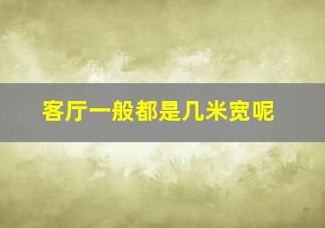 客厅一般都是几米宽呢