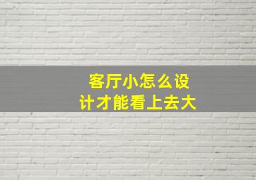 客厅小怎么设计才能看上去大