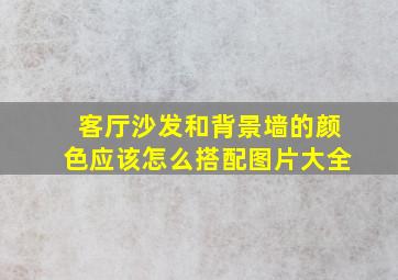 客厅沙发和背景墙的颜色应该怎么搭配图片大全