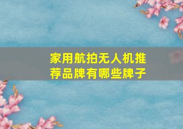 家用航拍无人机推荐品牌有哪些牌子