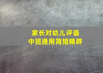 家长对幼儿评语中班通用简短精辟