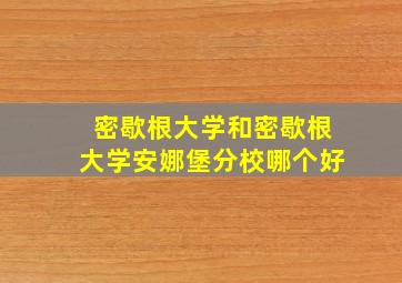 密歇根大学和密歇根大学安娜堡分校哪个好