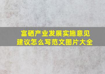 富硒产业发展实施意见建议怎么写范文图片大全