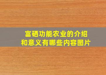 富硒功能农业的介绍和意义有哪些内容图片