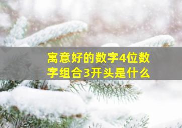 寓意好的数字4位数字组合3开头是什么