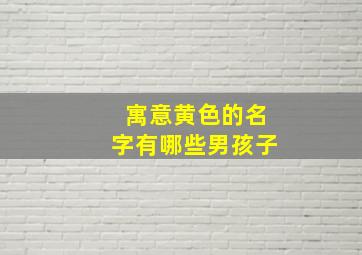 寓意黄色的名字有哪些男孩子