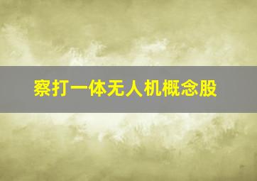 察打一体无人机概念股