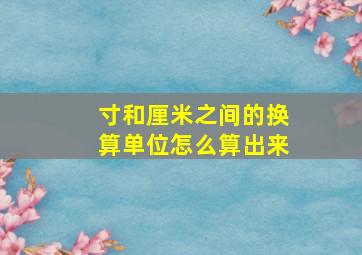 寸和厘米之间的换算单位怎么算出来