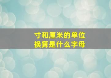 寸和厘米的单位换算是什么字母