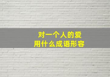 对一个人的爱用什么成语形容