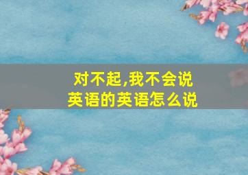 对不起,我不会说英语的英语怎么说