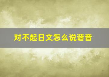 对不起日文怎么说谐音