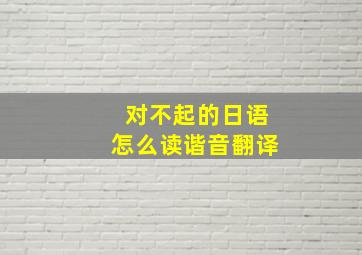 对不起的日语怎么读谐音翻译