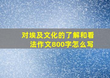 对埃及文化的了解和看法作文800字怎么写