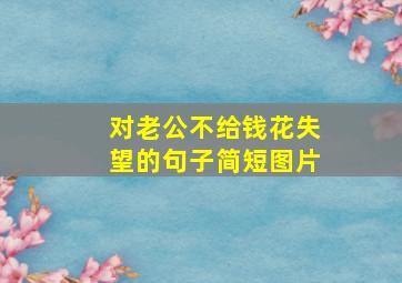 对老公不给钱花失望的句子简短图片