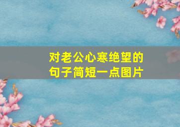 对老公心寒绝望的句子简短一点图片