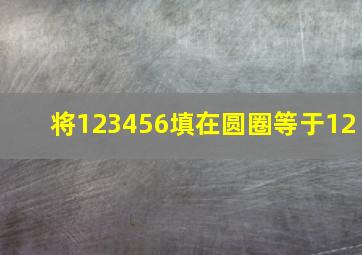 将123456填在圆圈等于12