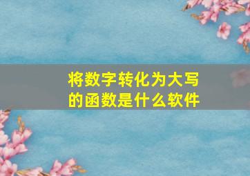 将数字转化为大写的函数是什么软件