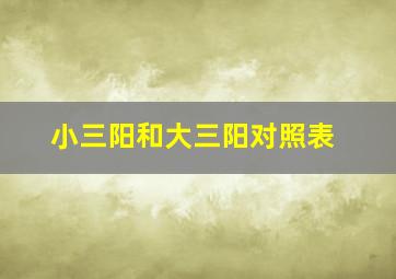 小三阳和大三阳对照表