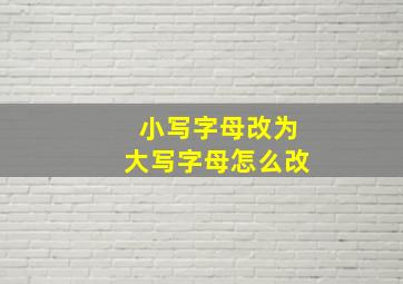 小写字母改为大写字母怎么改