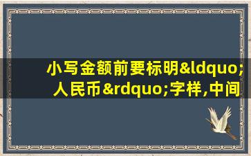 小写金额前要标明“人民币”字样,中间不能留有空位