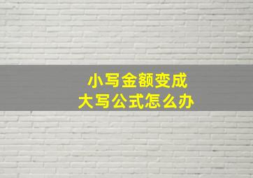 小写金额变成大写公式怎么办