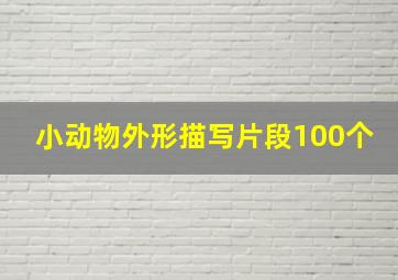 小动物外形描写片段100个