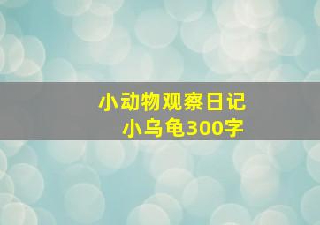 小动物观察日记小乌龟300字