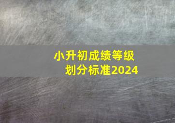 小升初成绩等级划分标准2024