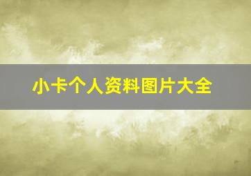 小卡个人资料图片大全