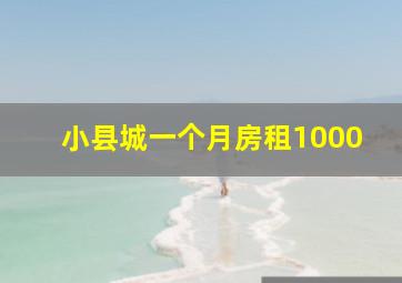 小县城一个月房租1000