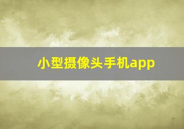 小型摄像头手机app