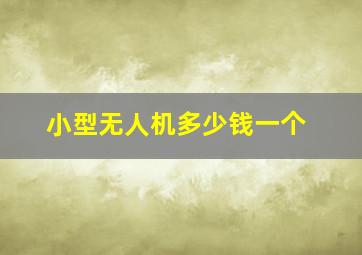 小型无人机多少钱一个