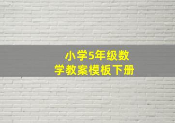 小学5年级数学教案模板下册