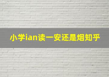 小学ian读一安还是烟知乎