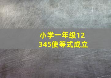 小学一年级12345使等式成立