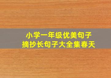 小学一年级优美句子摘抄长句子大全集春天