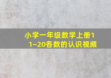 小学一年级数学上册11~20各数的认识视频