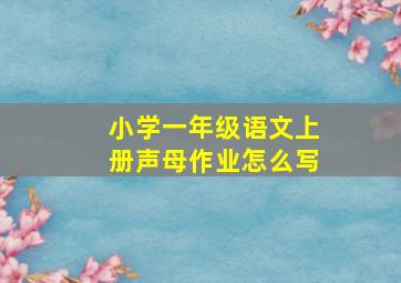 小学一年级语文上册声母作业怎么写