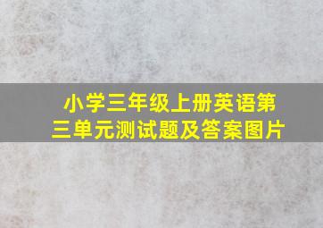 小学三年级上册英语第三单元测试题及答案图片