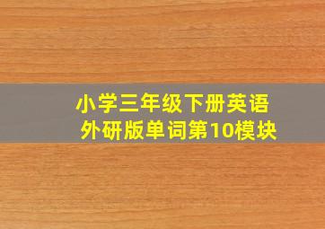 小学三年级下册英语外研版单词第10模块