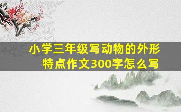 小学三年级写动物的外形特点作文300字怎么写