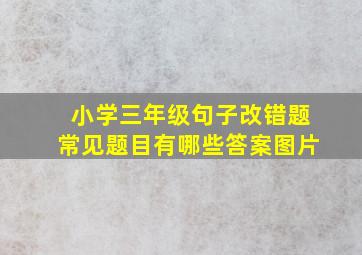 小学三年级句子改错题常见题目有哪些答案图片