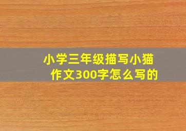 小学三年级描写小猫作文300字怎么写的