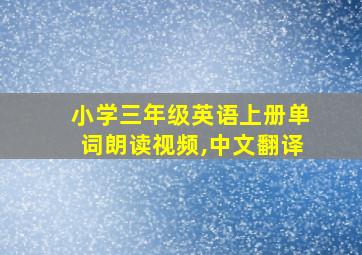 小学三年级英语上册单词朗读视频,中文翻译