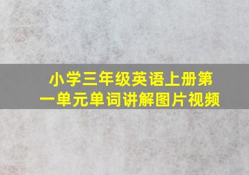 小学三年级英语上册第一单元单词讲解图片视频