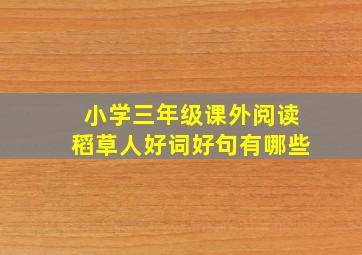 小学三年级课外阅读稻草人好词好句有哪些