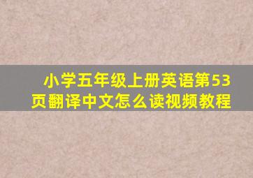 小学五年级上册英语第53页翻译中文怎么读视频教程