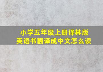 小学五年级上册译林版英语书翻译成中文怎么读