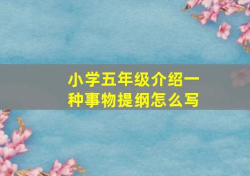 小学五年级介绍一种事物提纲怎么写